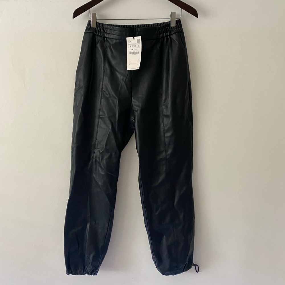 BNWT Zara Leather joggers